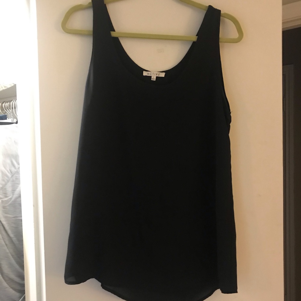 Black Poly Sleeveless Cami Top